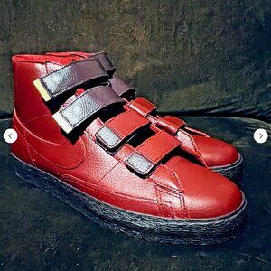 NEW NIKE BLAZER AC HIGH PREMIUM LEATHER STRAP Rust Aubergine MENS 9.5 428926-600